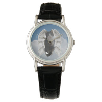 Boo Angel Women's Classic Black Leather Watch Armbanduhr