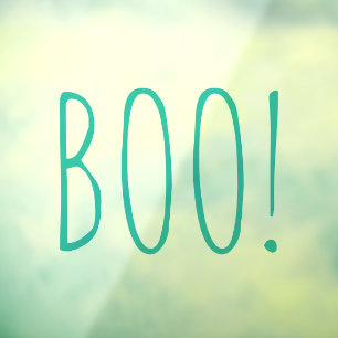 Boo aquamarine spookartige Typografie lustig niedl Fensteraufkleber