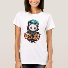 Boo auch für dich | Niedliche Katzenwings & Pumpki T-Shirt