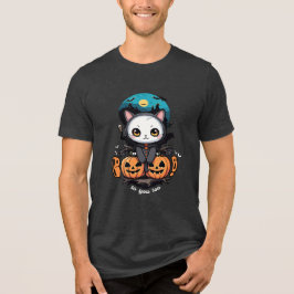 Boo auch für dich | Niedliche Katzenwings & Pumpki Tri-Blend Shirt