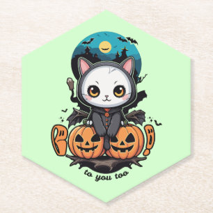 Boo auch für dich Niedliche Katzenwings & Pumpki Untersetzer
