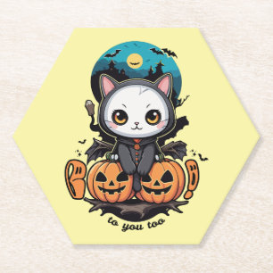 Boo auch für dich Niedliche Katzenwings & Pumpki Untersetzer