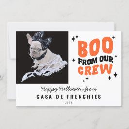 Boo aus der Crew | Modernes Retro Halloween Foto W Feiertagskarte