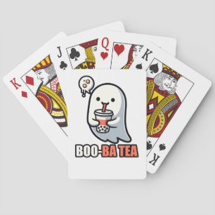 Boo-Ba Tea Geist – Verspielter Halloween-Boba-Lieb Spielkarten