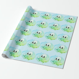 Boo Baby Dusche Halloween Blue Themed Niedliches P Geschenkpapier