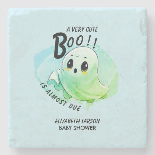 Boo Baby Dusche Halloween Blue Themed Niedliches P Steinuntersetzer