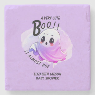 Boo Baby Dusche Halloween Lila, Party und Niedlich Steinuntersetzer