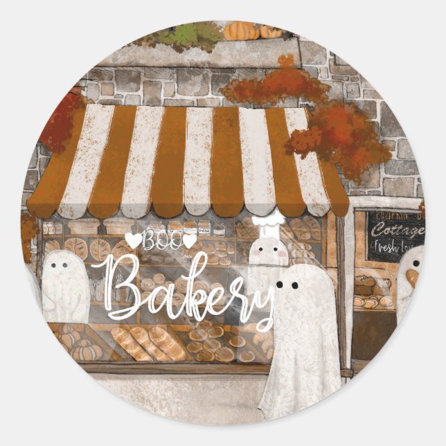 Boo Bakery Runder Aufkleber (Vorderseite)