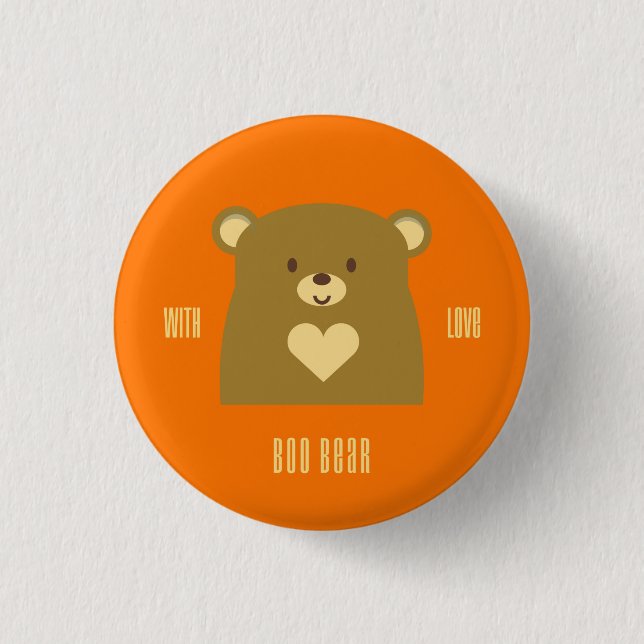 Boo-Bär mit Liebe Button (Vorderseite)
