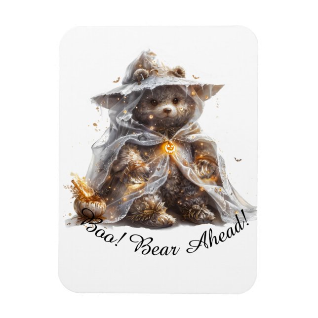 Boo! Bär vor! Teddy-Bär. Ghost Teddy Magnet (Vertikal)