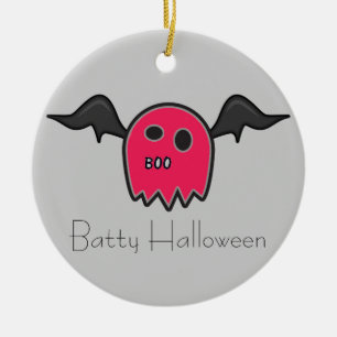 Boo Bat Pink Batty Halloween Ornament