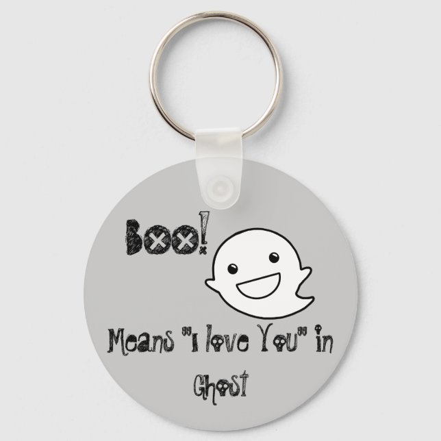 BOO bedeutet, dass ich Liebe habe, dass du Keyring Schlüsselanhänger (Vorderseite)