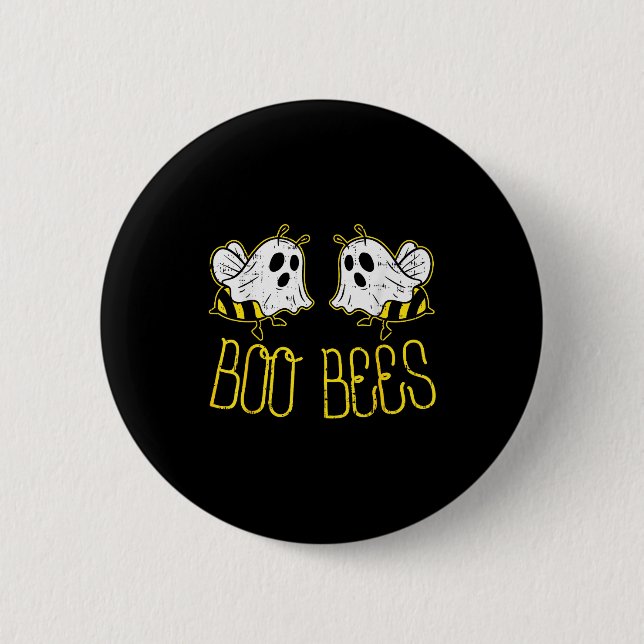 Boo Bees Funny Couples Halloween Costume For Adult Button (Vorderseite)
