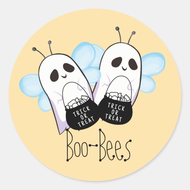 Boo-Bees Ghost  Runder Aufkleber (Vorderseite)