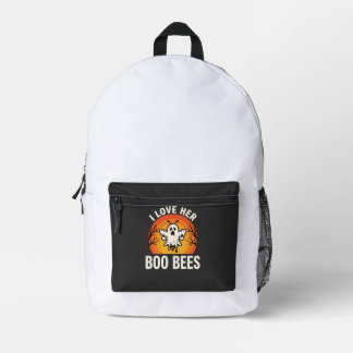 Boo Bees Halloween Geist Biene Lustiges Design_1 Bedruckter Rucksack