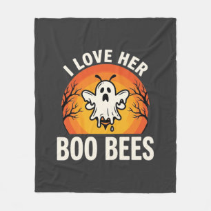 Boo Bees Halloween Geist Biene Lustiges Design_1 Fleecedecke