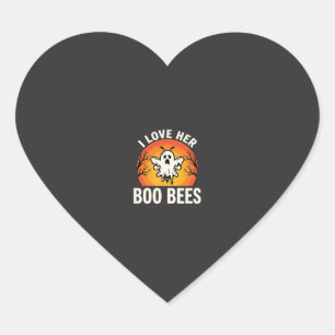 Boo Bees Halloween Geist Biene Lustiges Design_1 Herz-Aufkleber
