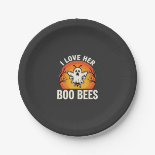Boo Bees Halloween Geist Biene Lustiges Design_1 Pappteller