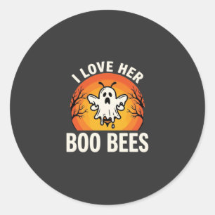 Boo Bees Halloween Geist Biene Lustiges Design_1 Runder Aufkleber