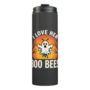 Boo Bees Halloween Geist Biene Lustiges Design_1 Thermosbecher