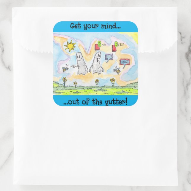 Boo Bees Quadratischer Aufkleber (Tasche)