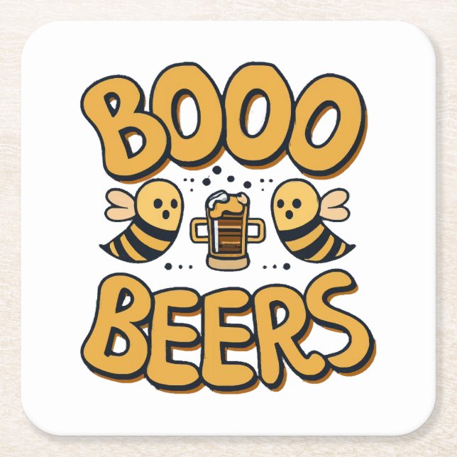 Boo Bees Rechteckiger Pappuntersetzer (Vorderseite)