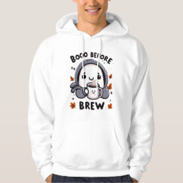 Boo Before Brew Funny Halloween Ghost Gemütlicher Hoodie