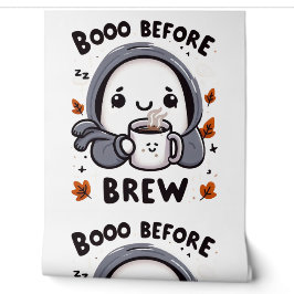 Boo Before Brew Ghost Cute Spooky Coffee Wall Art Tapete