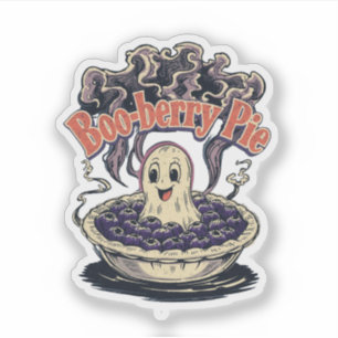 Boo-berry Pie Funny Halloween Blueberry Pun Aufkleber