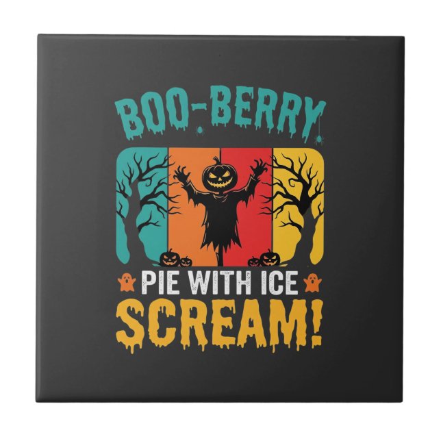 Boo-Berry-Pie-Halloween-Eiscreme-Design Fliese (Vorderseite)