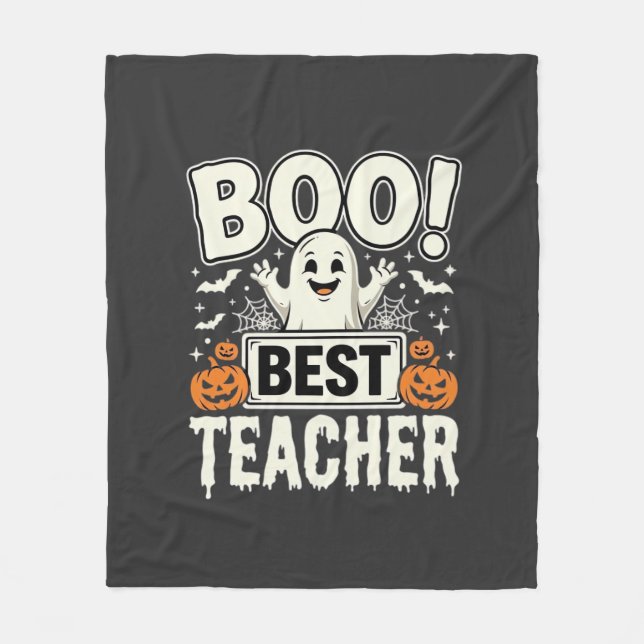 Boo Bester Lehrer Halloween-Geisterdesign_1 Fleecedecke (Vorderseite)
