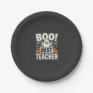 Boo Bester Lehrer Halloween-Geisterdesign_1 Pappteller