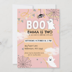 Boo Birthday Theme   Halloween Fall Girl Geburtsta Einladung