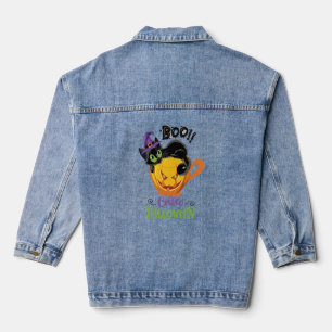 Boo Black Cat, Beängstigendes Pumpkin Coffee Hallo Jeansjacke