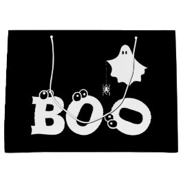 Boo Black und White Funny Halloween Ghost Spider Große Geschenktüte