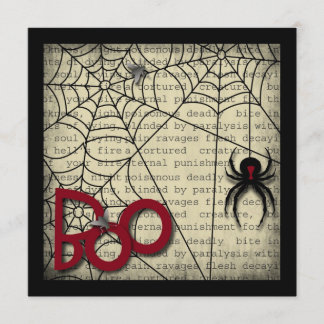 Boo Black Widow Spider & Creepy Text zu Halloween Karte