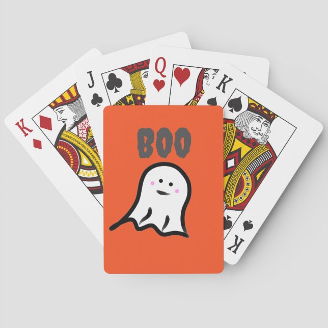 Boo! Blushing Ghost Niedlich Halloween Spielkarten (Rückseite)