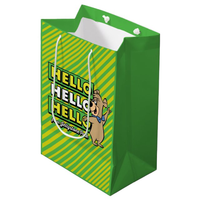 Boo-Boo Bear Hallo Hallo Hallo Von Jellystone Mittlere Geschenktüte (Vorderseite Schrägansicht)