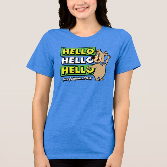 Boo-Boo Bear Hallo Hallo Hallo Von Jellystone Tri-Blend Shirt (Vorderseite)