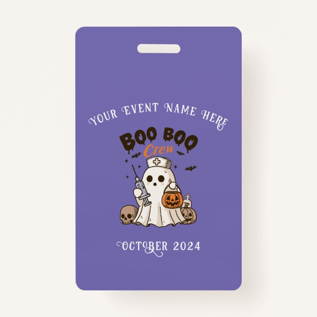 Boo Boo Crew Badge d'Halloween pour les infirmière (Devant)