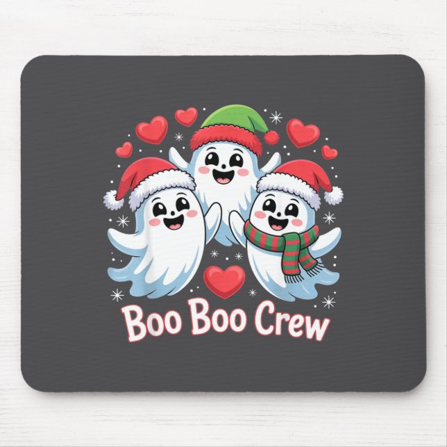 Boo-boo Crew Christmas Ghost Santa Hat Halloween H Mousepad (Vorne)