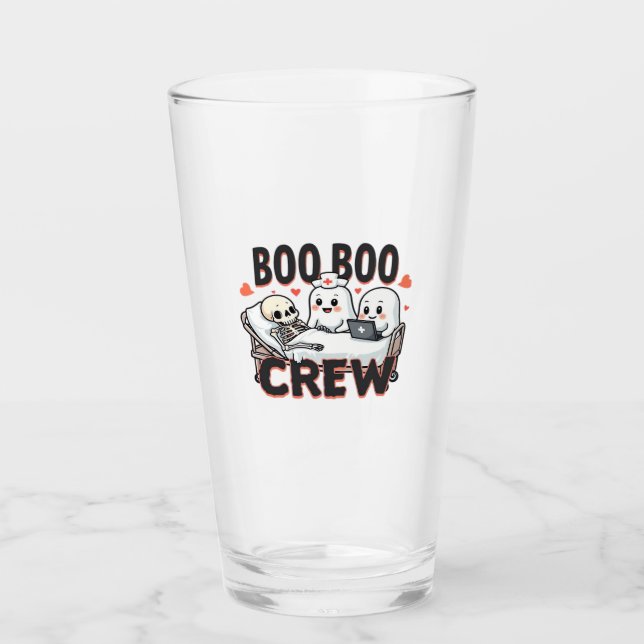 Boo Boo Crew Cute Halloween Nurse Ghosts Essential Glas (Vorderseite)