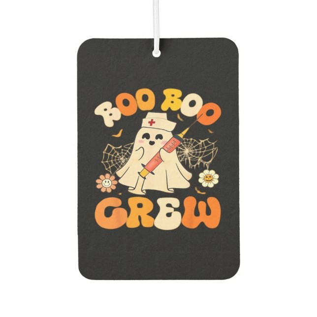 Boo Boo Crew Funny Ghost For Nurse, Retro Hallowee Autolufterfrischer (Vorderseite)