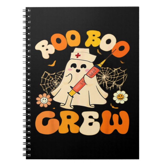 Boo Boo Crew Funny Ghost for Nurse, Retro Hallowee Notizblock (Vorderseite)