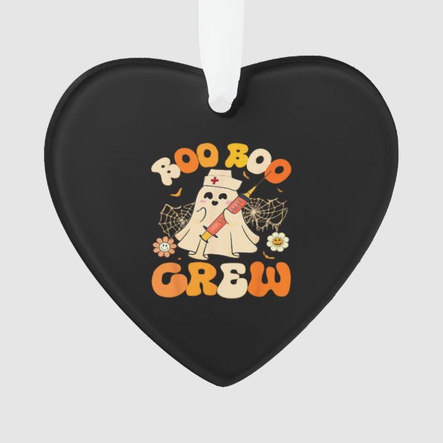 Boo Boo Crew Funny Ghost For Nurse, Retro Hallowee Ornament (Vorderseite)