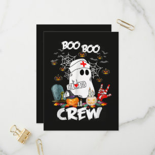 Boo Boo Crew Geist Krankenschwester Halloween Grus Einladungspostkarte
