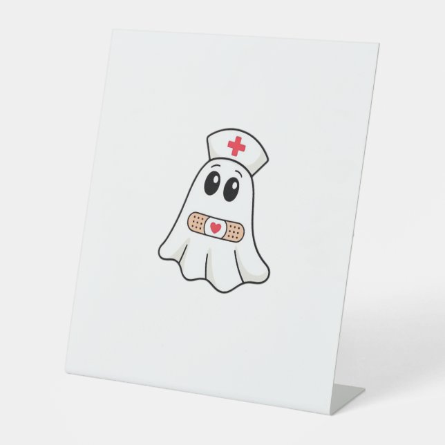 BOO BOO CREW Geisterkrankenschwester Lustiges Hall Sockelschild (Vorderseite)