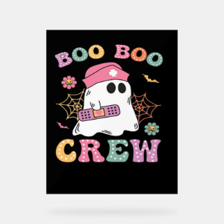 Boo Boo Crew Ghost Nurse Classic T - Shirt Acrylschild