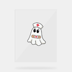 BOO BOO CREW Ghost Nurse Funny Halloween Essential Acrylschild