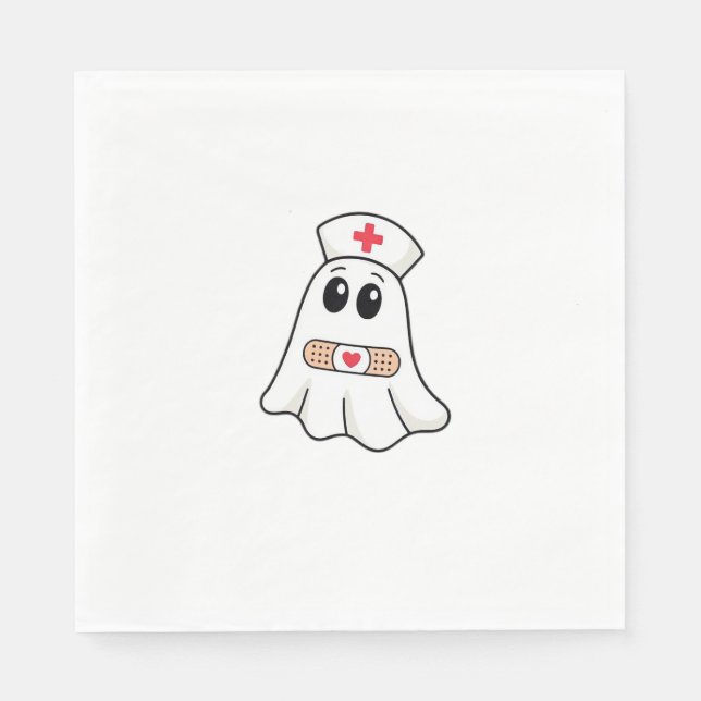 BOO BOO CREW Ghost Nurse Funny Halloween Essential Serviette (Vorderseite)